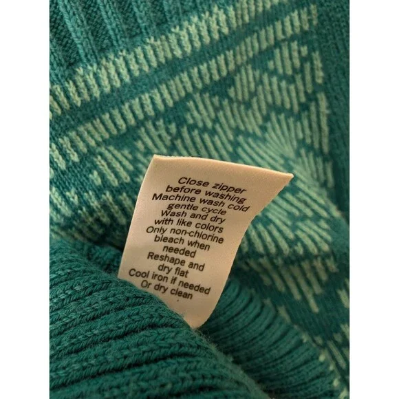 Athleta Full Zip Retro Ski Sweater w/Pockets | Women's Size M | Teal Blue - Picture 13 of 13